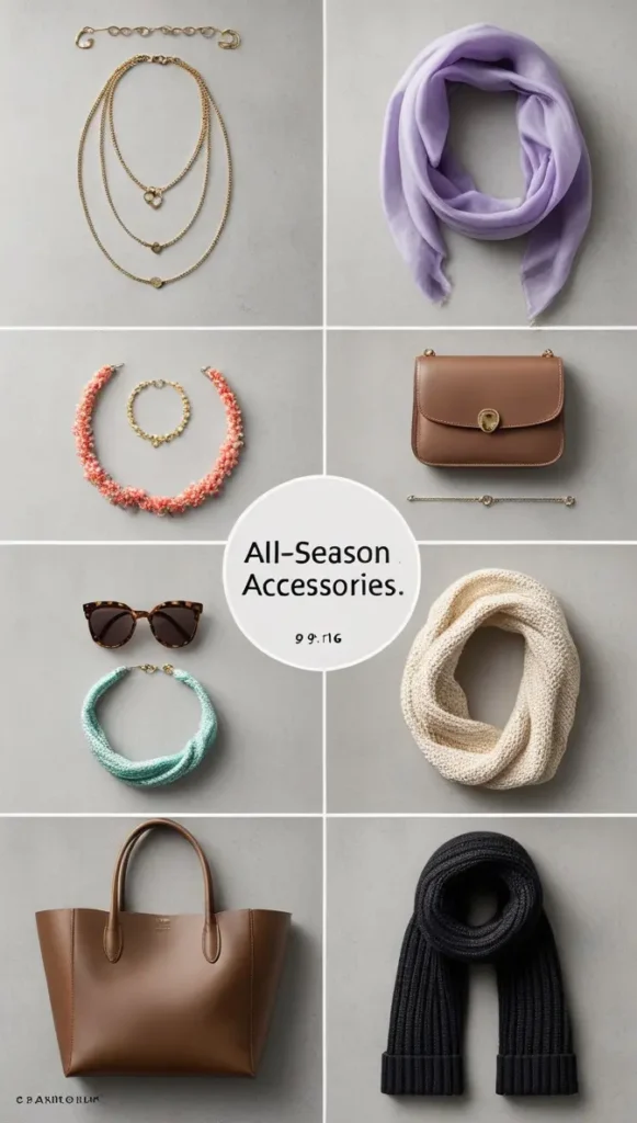 This Pinterest pin, titled "Accessories The Secret to Effortless Seasonality.webp", displays a curated collection of versatile accessories like scarves, bags, and jewelry. These items are essential for adding variety and personality to a Capsule Wardrobe for women's fashion. By incorporating these accessories, you can effortlessly transition your outfits across different seasons.