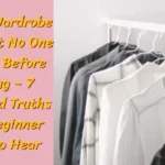 An infographic titled "_how to Create a Capsule Wardrobe from Scratch (2).jpg" to guide women's fashion. It explains a step-by-step process: 'DAY 1-7: THE TRIAL' shows illustrated women planning outfits, working, and walking with clothes racks. The 'WEEKLY REVIEW CHECKLIST' asks, "Which piece did I never reach for?" and "What did I wish I had?". The final step, 'REFINE & ADJUST', shows hands removing a yellow jacket and adding a shirt. Great tips for building a Capsule Wardrobe. lessloom.com.