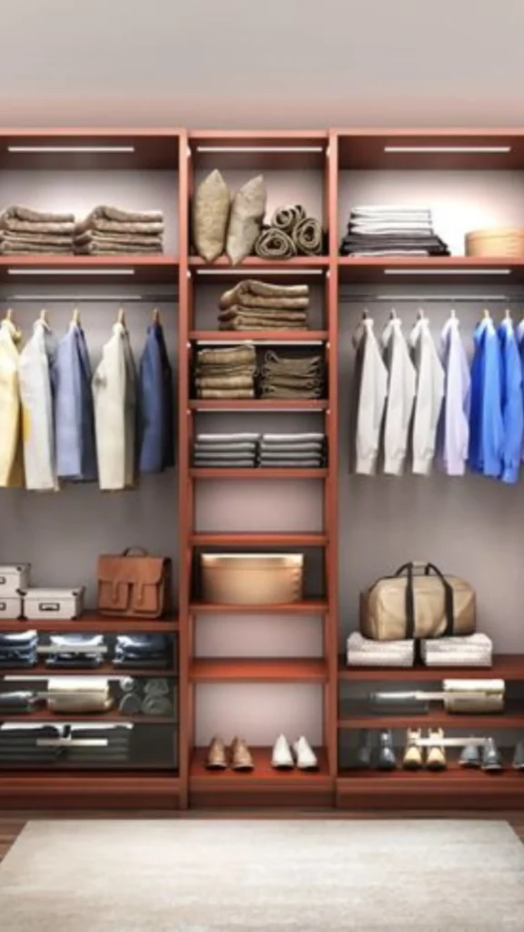 This Pinterest pin, titled "Signs Your Capsule Is Too Large.webp", showcases a highly organized, multi-section closet filled with neatly folded garments, hanging clothes, bags, and shoes. This image serves as an insightful guide for women's fashion, prompting you to consider if your current collection has grown beyond the intended scope. It helps you recognize the signs that your Capsule Wardrobe may be too large, encouraging intentional editing to maintain a functional and minimalist lifestyle.